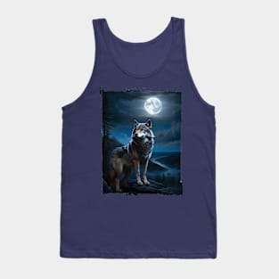 Wolf at Midnight Tank Top